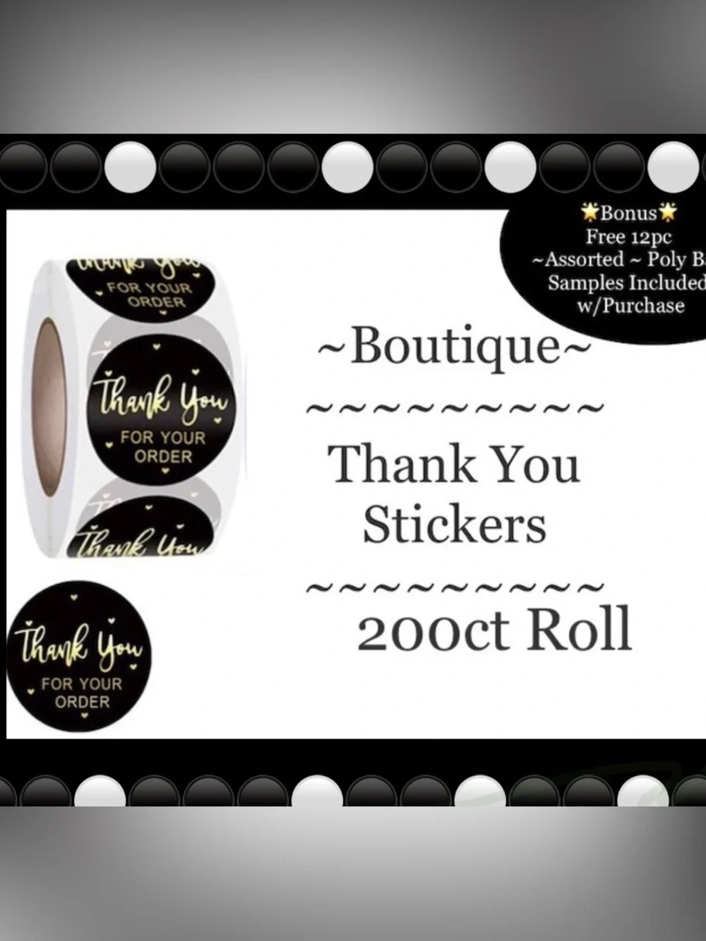 200ct~Thank you Stickers W/Bonus Bags 🌟🆕🌟 (2 For $20)